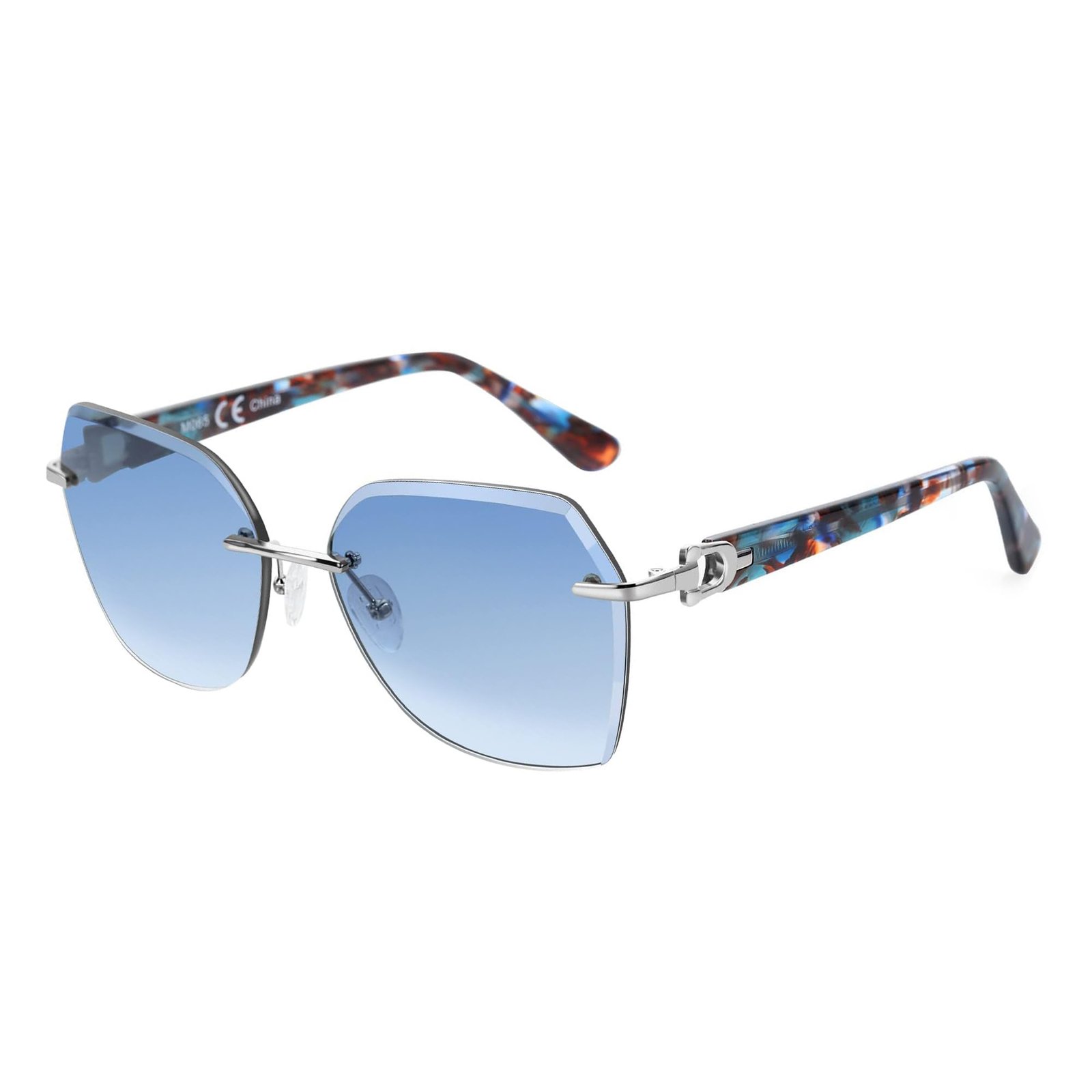 ZENOTTIC Oversized Rimless Sunglasses for Women Geometric Diamond Cutting Gradient Lens UV Protection Fashion Shades Trendy - Image 2