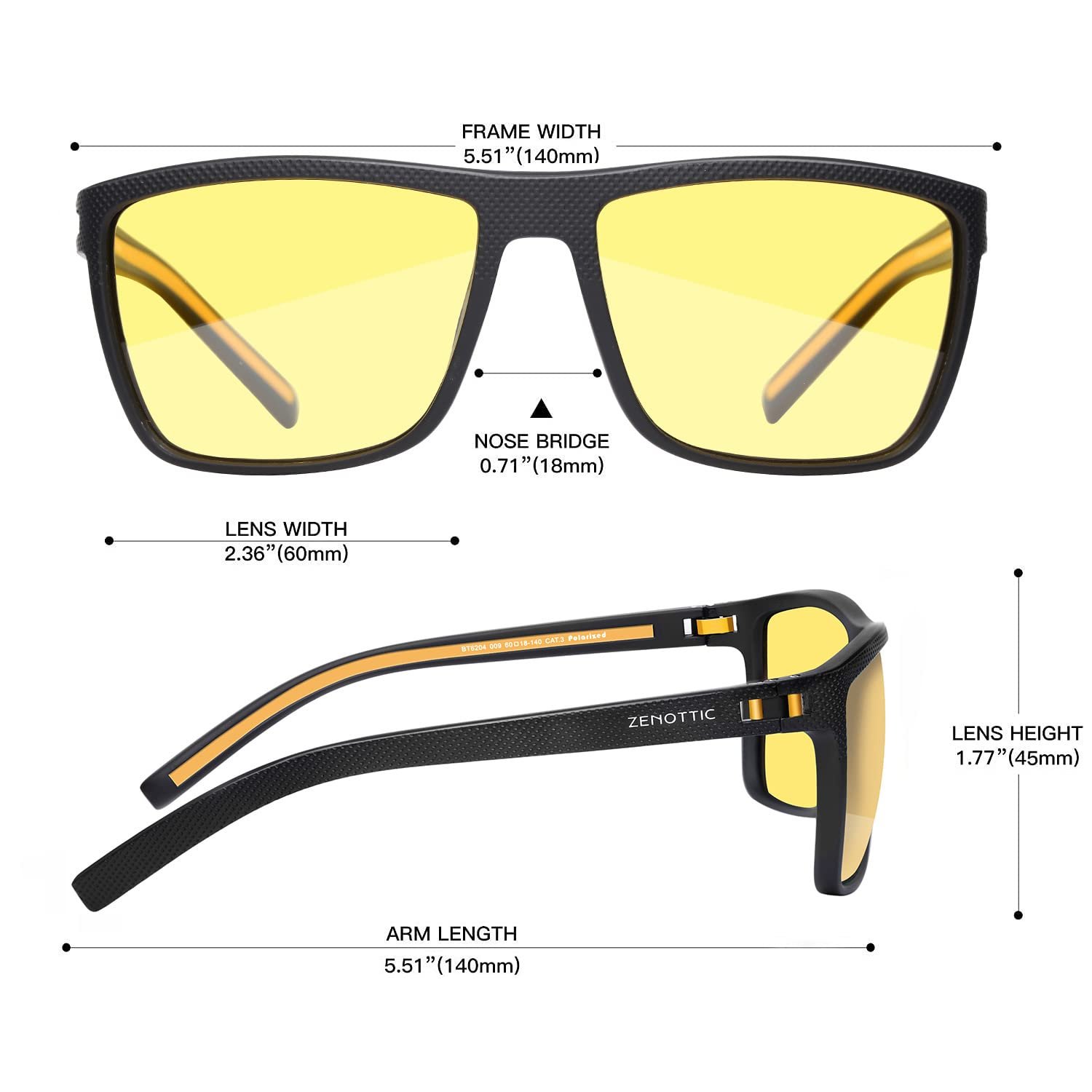 ZENOTTIC Night Vision Glasses for Men Yellow Lens Night Driving Glasses Reduce Glare and Enhance Vision - Image 4
