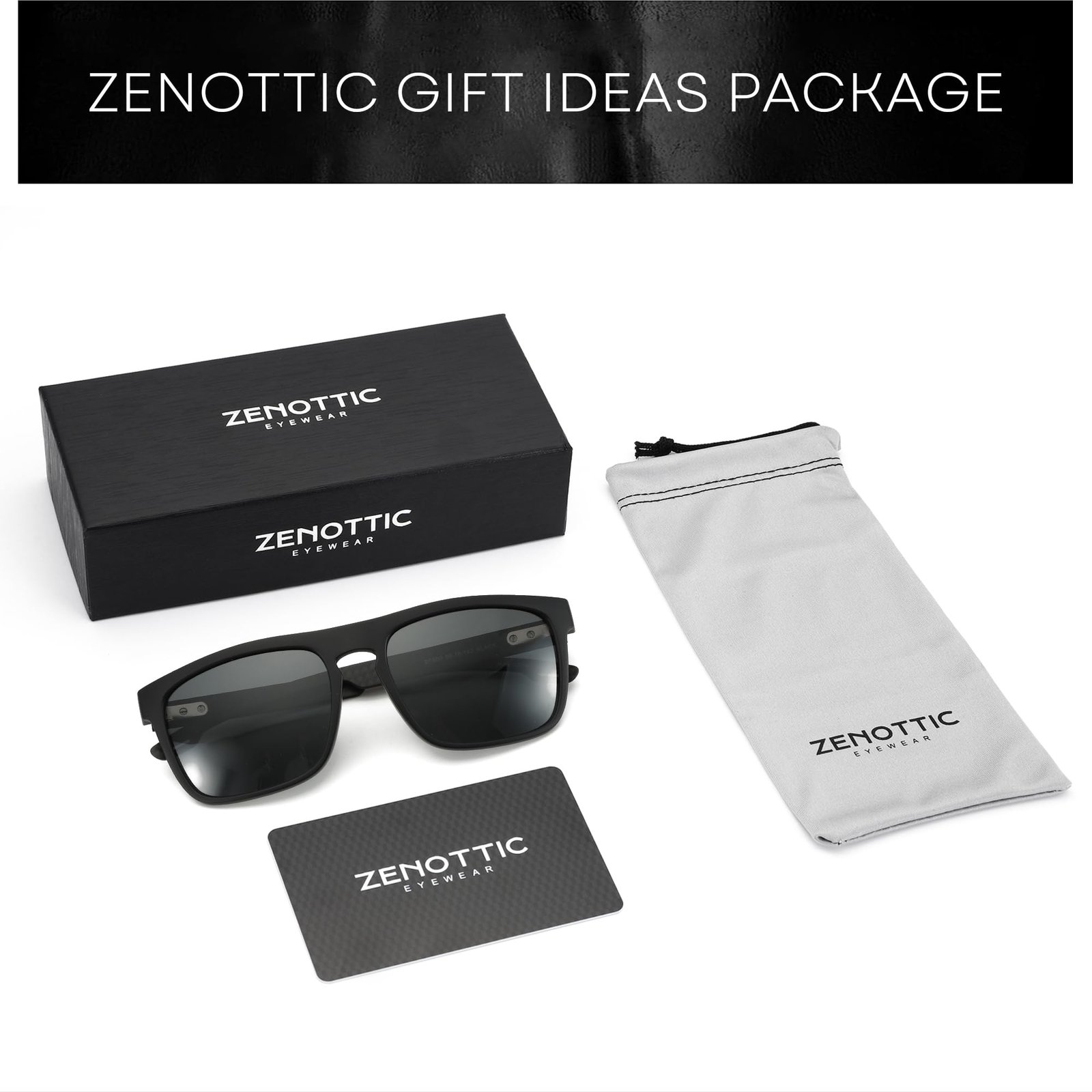 ZENOTTIC Polarized Sunglasses for Men, Lightweight TR90 Square Frame, UV400 Protection, 2 Pack - Image 9